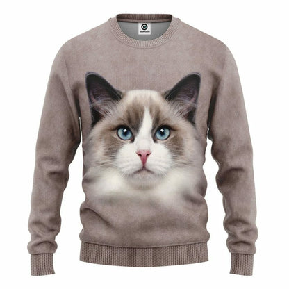 3D Ragdoll Cat Tshirt Hoodie Apparel