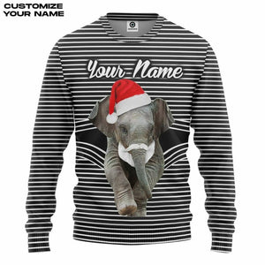 3D Elephant Christmas Custom Tshirt Hoodie Apparel