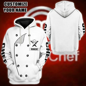 3D Chef Uniform Custom Name Tshirt Hoodie Apparel