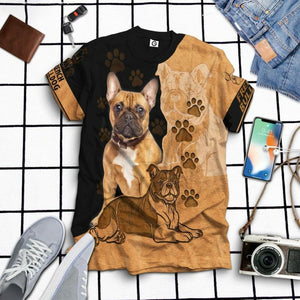 3D Love French Bulldog Custom Tshirt Hoodie Apparel