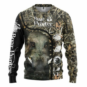 3D Love Boar Hunter Custom Tshirt Hoodie Apparel