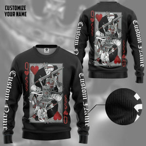 3D Skull His Queen Custom Tshirt Hoodie Apparel