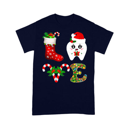 LIEBE Lustiges Frohe Weihnachten Geschenk für Zahnarzt Assistent T-Shirt Geschenk für Weihnachten