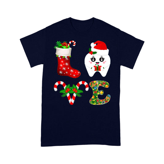 LIEBE Lustiges Frohe Weihnachten Geschenk für Zahnarzt Assistent T-Shirt Geschenk für Weihnachten