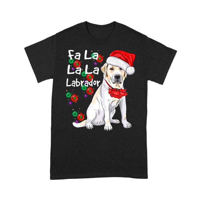 Labrador Lovers' Funny Christmas Outfit Fa La La La Labrador  Tee Shirt Gift For Christmas