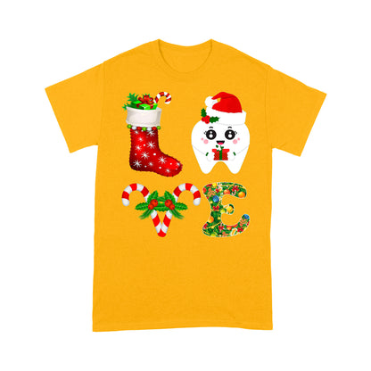 LIEBE Lustiges Frohe Weihnachten Geschenk für Zahnarzt Assistent T-Shirt Geschenk für Weihnachten