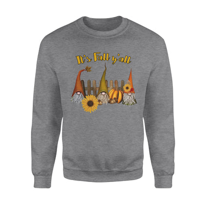 Three Gnomes happy it's fall y'all - funny sweatshirt gifts christmas ugly sweater for men and women