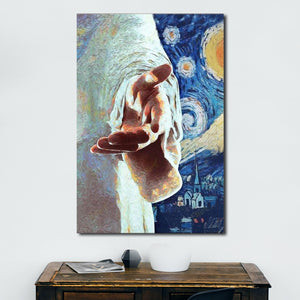 Give me your hand Christian Vertical Canvas, Jesus Canvas, Wall-art Canvas