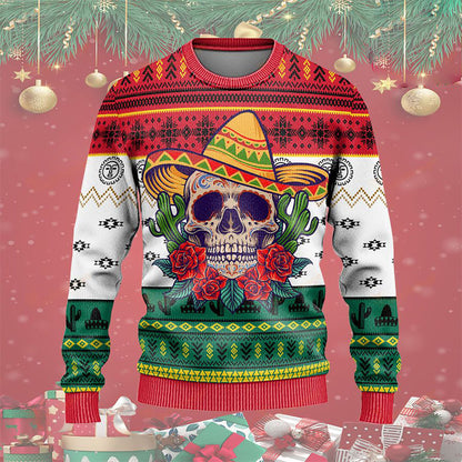 Christmas Mexico skull Ugly Sweaters, Christmas Ugly Sweater, Christmas Gift, Gift Christmas 2024