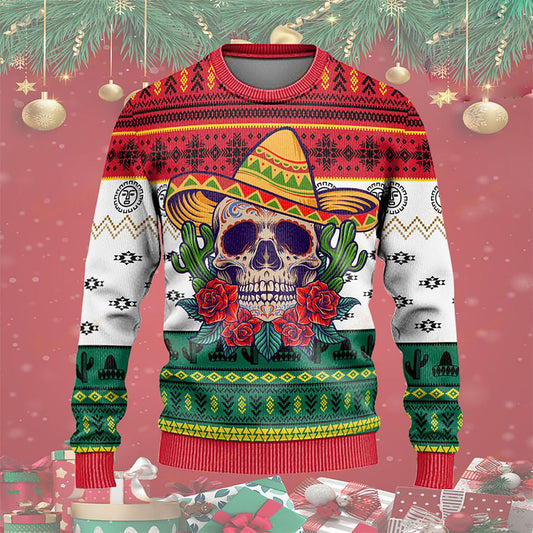 Christmas Mexico skull Ugly Sweaters, Christmas Ugly Sweater, Christmas Gift, Gift Christmas 2024