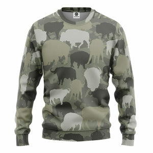 3D Bison Camo Custom Tshirt Hoodie Apparel