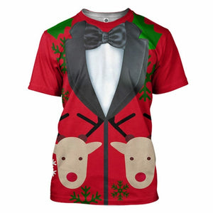 3D Christmas Faux Suit Custom Tshirt Hoodie Apparel