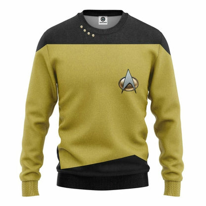 3D Star Trek The Next Generation 1987 1994 Yellow Custom Tshirt Hoodie Apparel