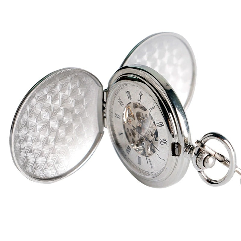 Christmas Gift Smooth Mechanical Pocket Watch Full Luxury Gold Color Men Women Stylish Retro