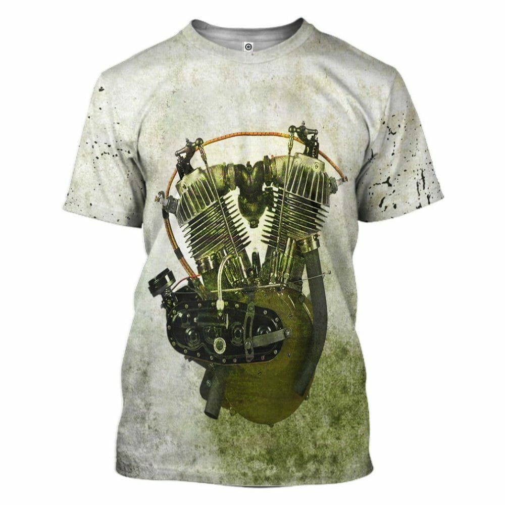 3D HD 1911 F Head Motorcycle Drag Racing Engine Custom Tshirt Hoodie Apparel