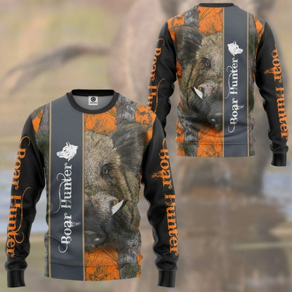 3D Wildschweinjäger Custom T-Shirt Hoodie Bekleidung