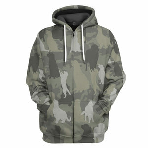 3D Golden Retriever Camo Custom Tshirt Hoodie Apparel