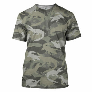 3D Crocodile Camo Custom Tshirt Hoodie Apparel