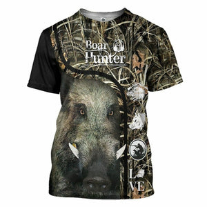 3D Love Boar Hunter Custom Tshirt Hoodie Apparel