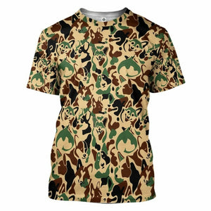 3D Corgi Camouflage Custom Tshirt Hoodie Apparel