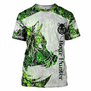 3D Boar Hunter Green Custom Tshirt Hoodie Apparel