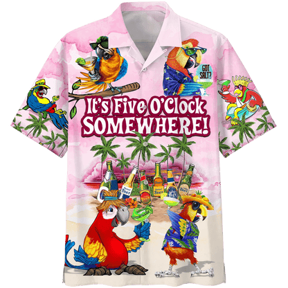 Beautiful Parrot Pattern Collection Design  Hawaiian Shirt, Hawaiian For Gift