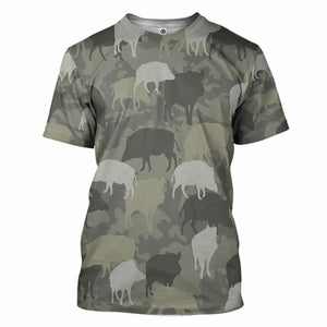 3D Boar Camo Custom Tshirt Hoodie Apparel