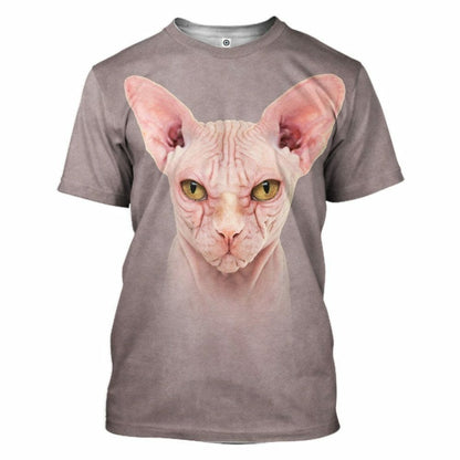 3D Sphynx Cat Tshirt Hoodie Apparel