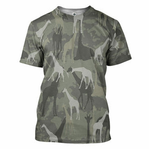 3D Giraffe Camo Custom Tshirt Hoodie Apparel