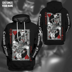 3D Skull His Queen Custom Tshirt Hoodie Apparel