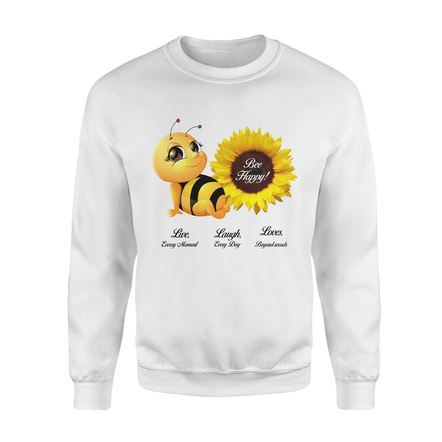 Bee happy! love, laugh,l loves funny sweatshirt gifts christmas ugly sweater for men and women