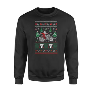 Biker Santa D1 - Mens Funny Xmas Sweatshirt Indian Motorcycles Motorbike Jumper - Funny sweatshirt gifts christmas ugly sweater for men and women