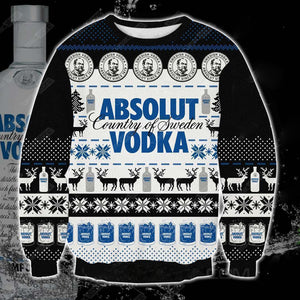 Absolut Vodka 3D Print Christmas Sweater, Christmas Ugly Sweater, Christmas Gift, Gift Christmas 2024