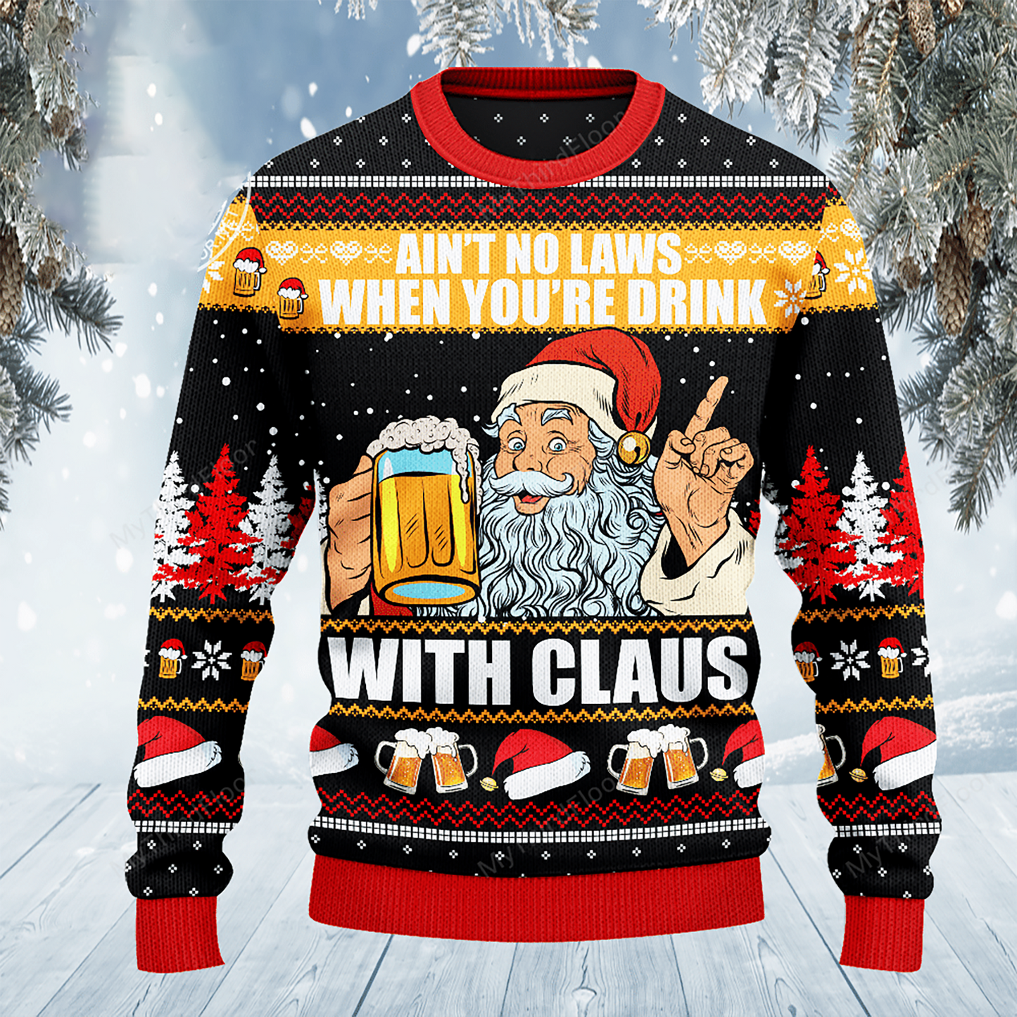 Ain't No Laws When You_re Drink With Claus Christmas Sweater, Christmas Ugly Sweater, Christmas Gift, Gift Christmas 2024