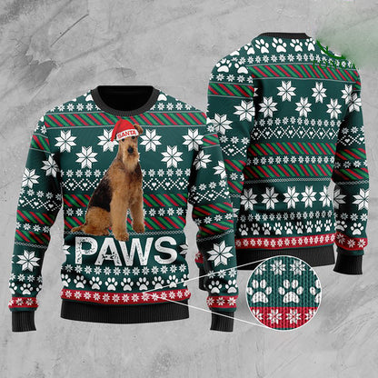 Airedale Terrier Santa Printed Christmas Ugly Sweater, Christmas Ugly Sweater, Christmas Gift, Gift Christmas 2024