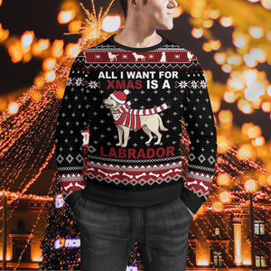 All I Want For Christmas Is A Labrador Sweater -Ugly Christmas Sweater - Labrador Ugly Sweater - Christmas Family Gift Idea