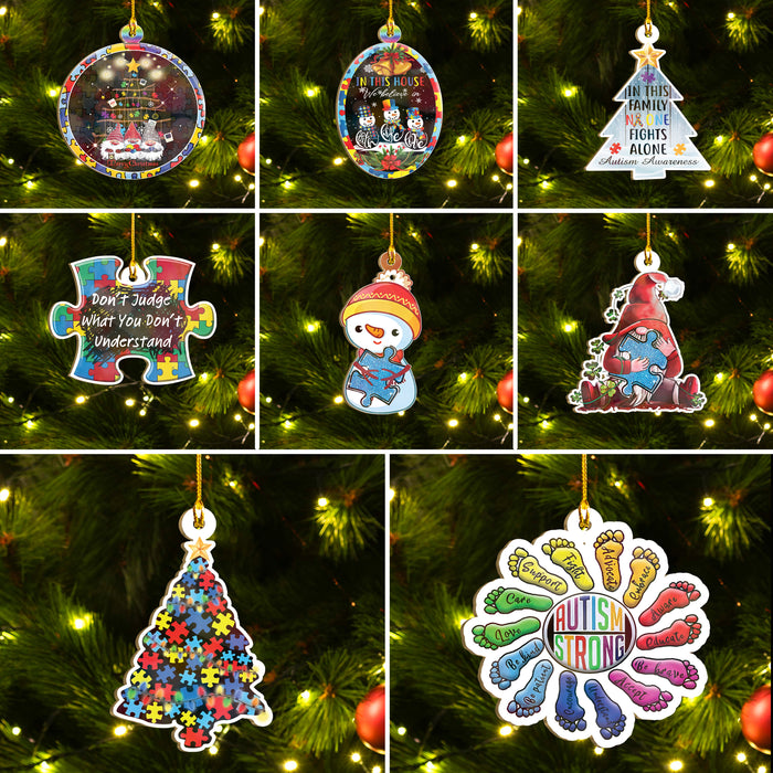 Autism Awareness Ornaments Set, Autism Christmas Ornaments, Autism Ornaments Set Family Gift Idea