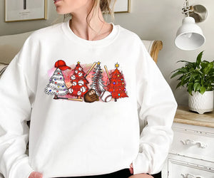 Baseball Christmas Trees Sweatshirt, Christmas Trees Sweatshirt, Baseball Christmas, Merry Christmas, Christmas Sweatshirt