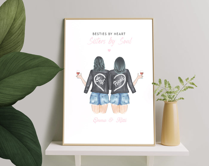 Personalized Picture 2 Best friend print, Best friend gift, Personalised Unique Friendship Print, Friendship Print, Friendship Gift, Personalised Best Friend print