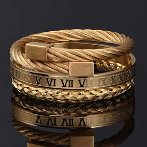 To Our Grandson - We Are So Proud Of You Roman Numeral Bracelet Set