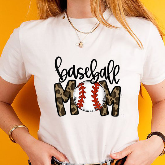 Baseball Mom Leopard Funny Softball Mom Mothers Day T-Shirts
