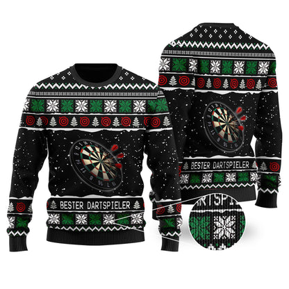 Bester Dartspieler Ugly Sweater With Christmas Patterns Sweater, Christmas Ugly Sweater, Christmas Gift, Gift Christmas 2024