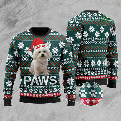 Bichon Frise Santa Printed Christmas Ugly Sweater, Christmas Ugly Sweater, Christmas Gift, Gift Christmas 2024