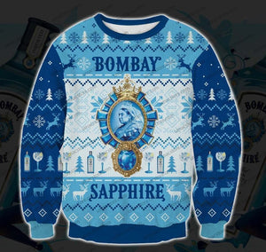 Bombay Sapphire 3D Print Christmas Sweater, Christmas Ugly Sweater, Christmas Gift, Gift Christmas 2024