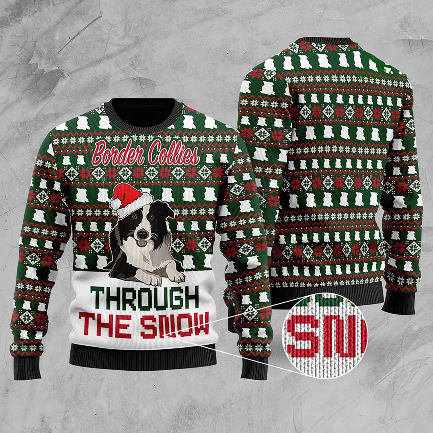 Border Collies Through The Snow Christmas Ugly Sweater, Christmas Gift, Gift Christmas 2024
