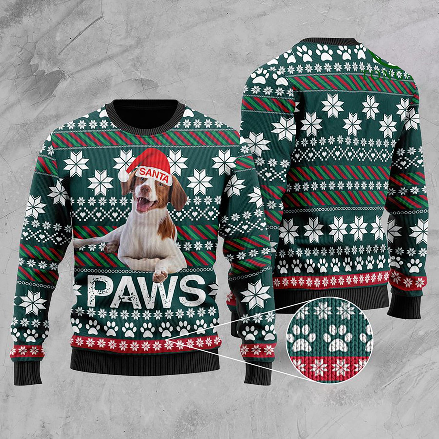 Brittany Santa Printed Christmas Ugly Sweater, Christmas Ugly Sweater, Christmas Gift, Gift Christmas 2024