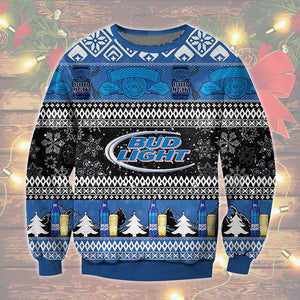 Bud Light Beer Black Blue Ugly Sweater Christmas Tshirt Hoodie Apparel,Christmas Ugly Sweater,Christmas Gift,Gift Christmas 2022