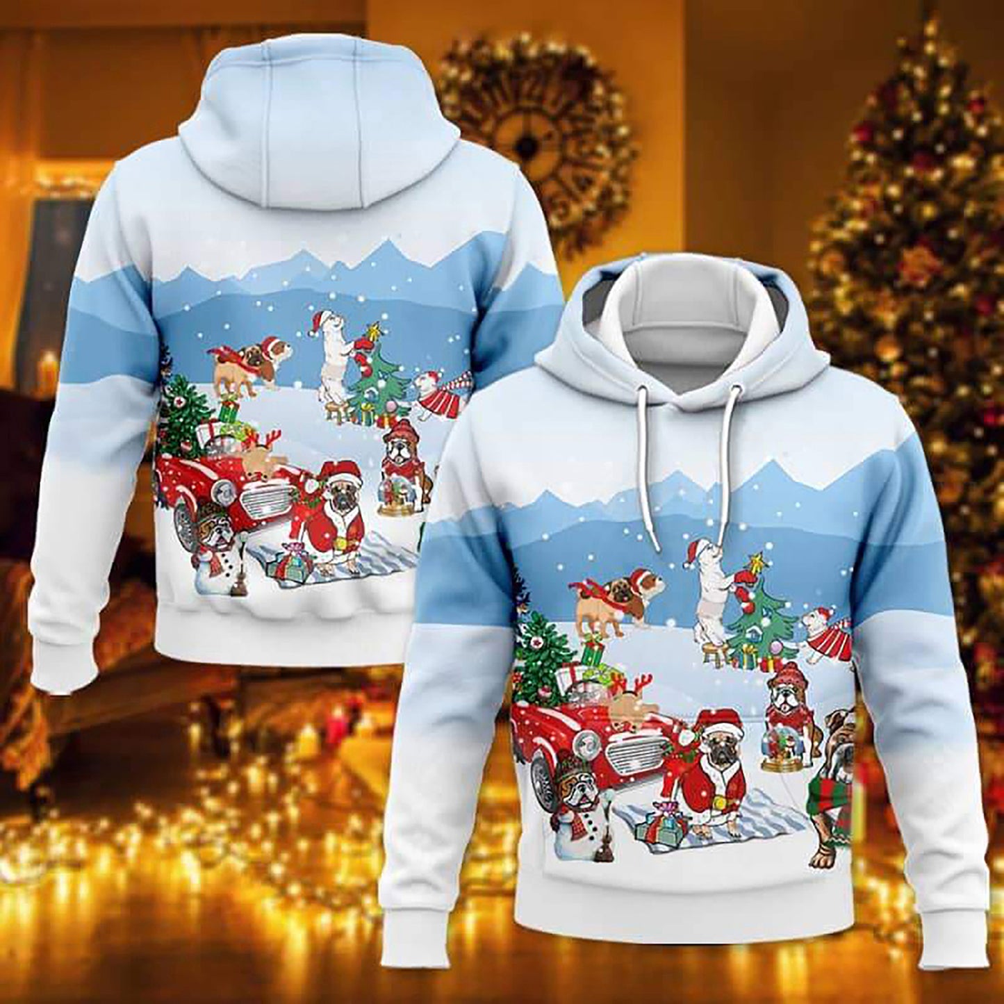 Bulldog Christmas 3D Hoodie, Christmas Ugly Sweater, Christmas Gift, Gift Christmas 2024