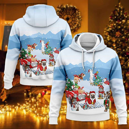 Bulldog Christmas 3D Hoodie, Christmas Ugly Sweater, Christmas Gift, Gift Christmas 2024