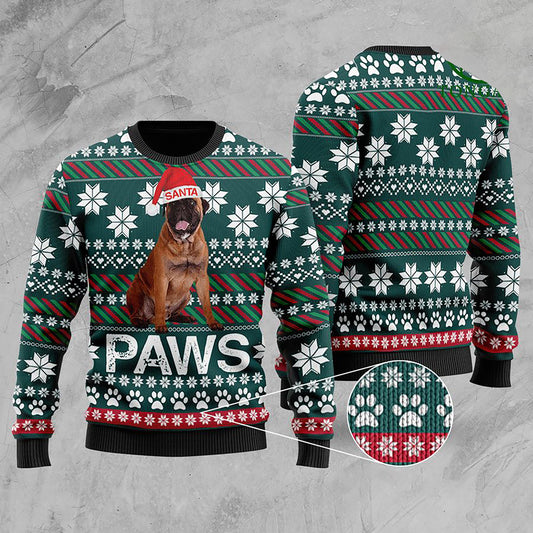 Bullmastiff Santa Printed Christmas Ugly Sweater, Christmas Ugly Sweater, Christmas Gift, Gift Christmas 2024